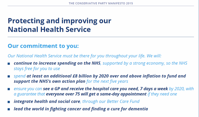 The Conservative Party manifesto; pledges (and silences) 