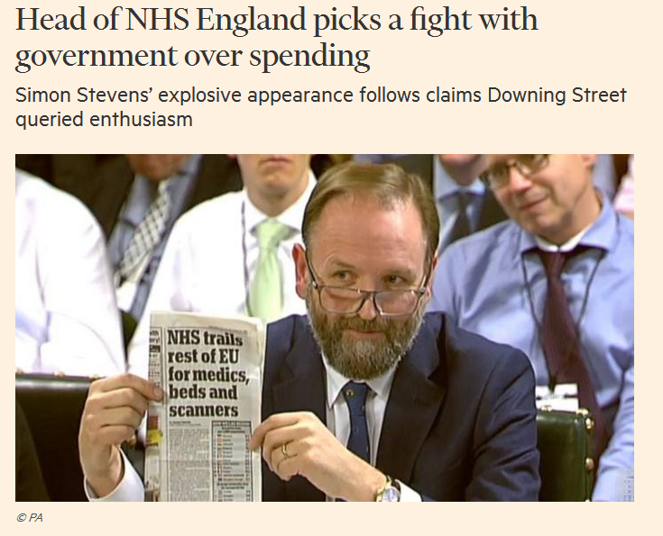 Simon Stevens at the PAC; FT picture